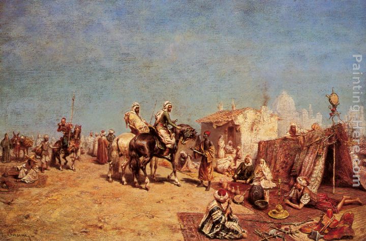 An Arab Encampment painting - Alberto Pasini An Arab Encampment art painting